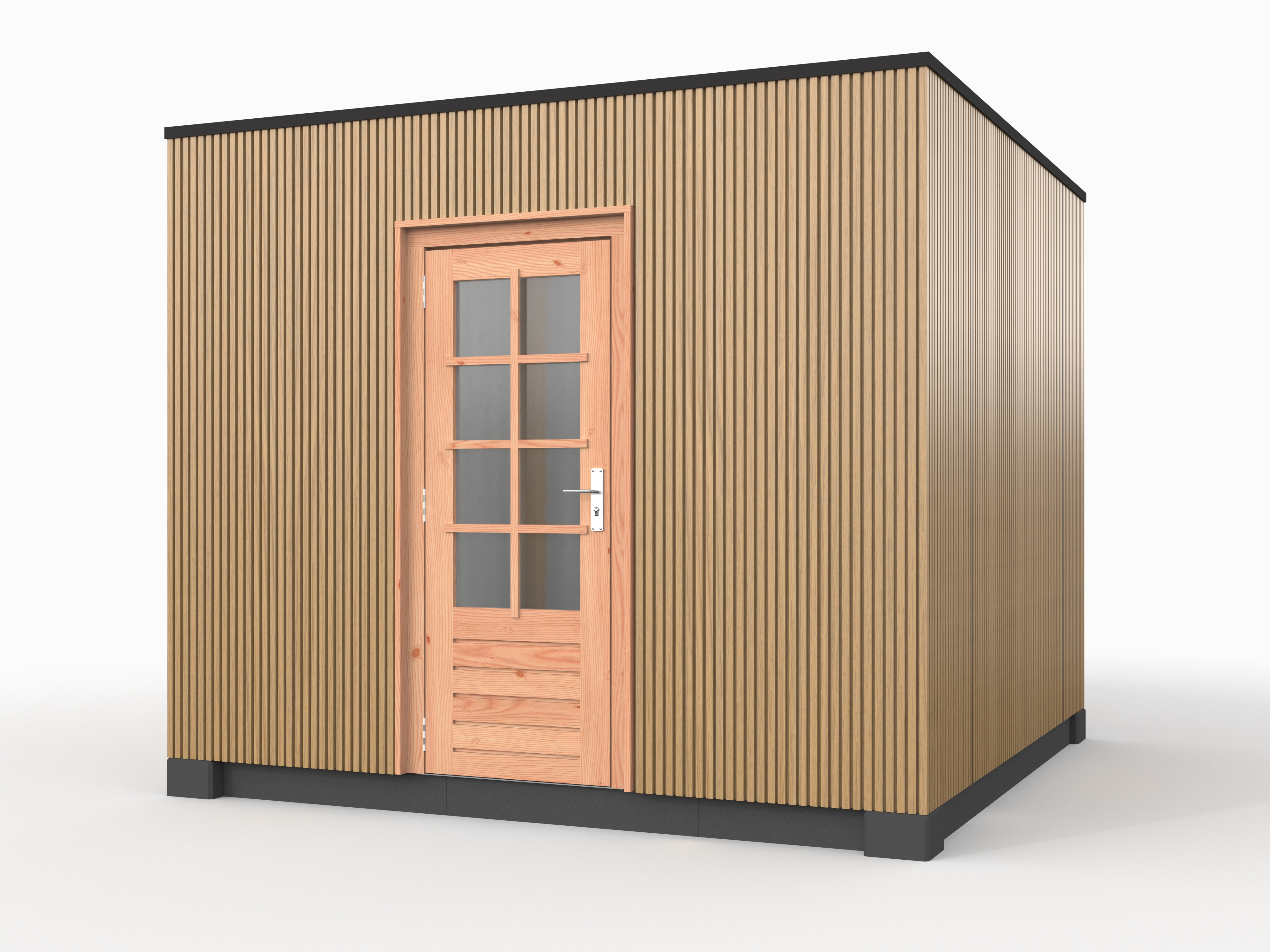 Douglas overkapping, 300 x 300, met schuur, Westwood Rhombus Red Cedar - Afbeelding 1